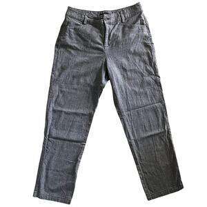Lee Chino Pants Women Size 12 Gray Straight Leg Micro-Check